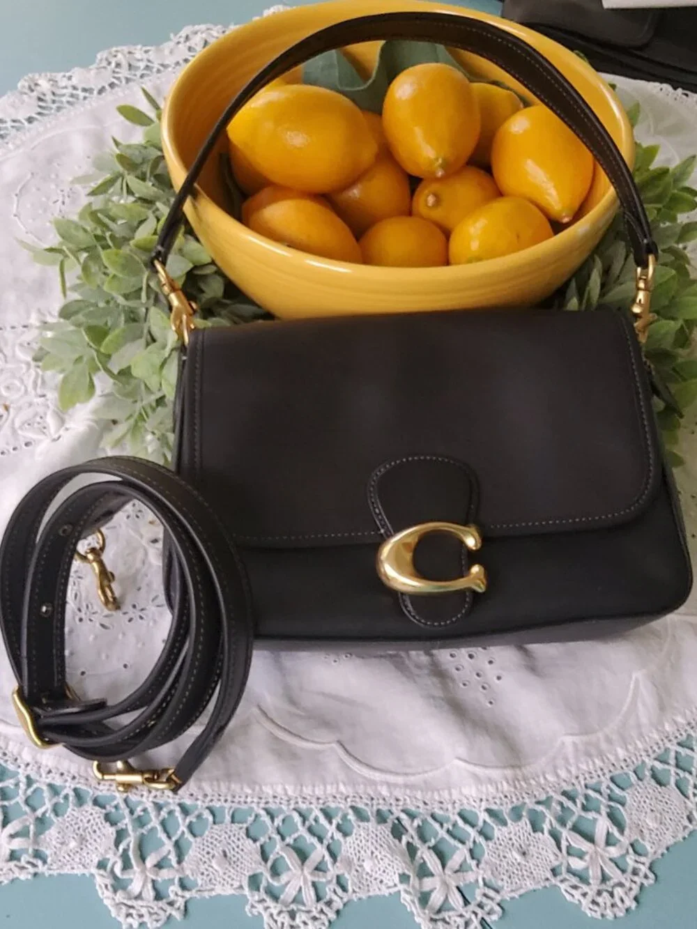 Coach Soft Tabby Shoulder Bag C4823 in black + Hangtag